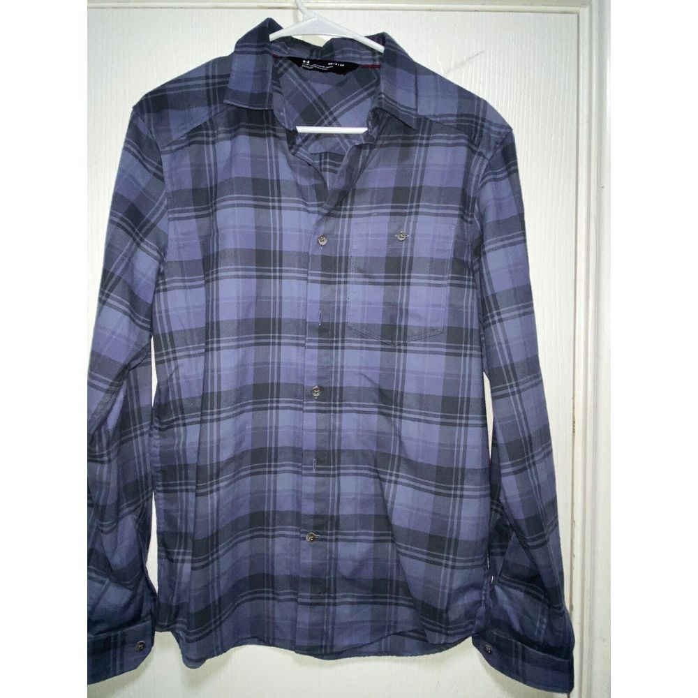Under Armour Button Up Shirt‎ Men's Small Multicolor Check Long Sleeve Pocket